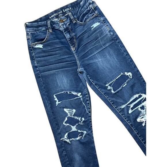 AE Ne(x)t Level Stretch Curvy High Waisted Distressed Jegging Size 4 - Picture 5 of 8